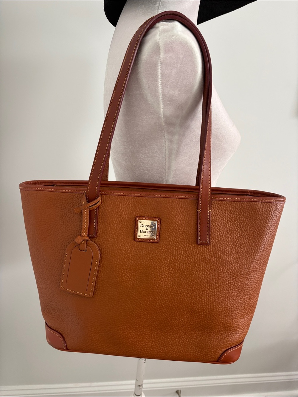 Dooney & Bourke Small Charleston Shopper Tote Pebble Grain Amber Caramel Color - Picture 12 of 13